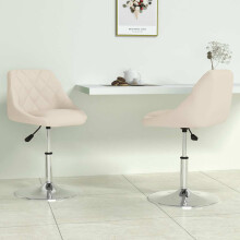 vidaXL Swivel Dining Chairs 2 pcs Cream Velvet