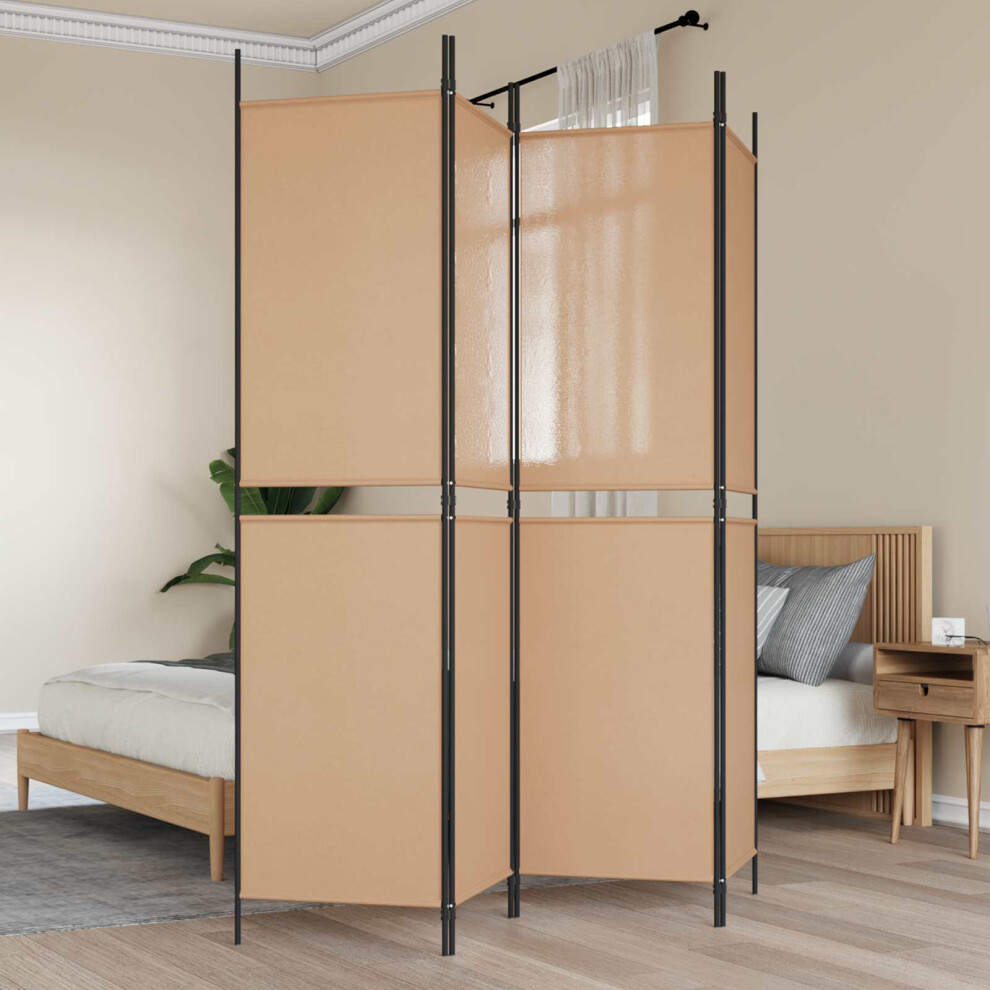 Vidaxl 4-Panel Room Divider Beige 200 X 200 Cm Fabric