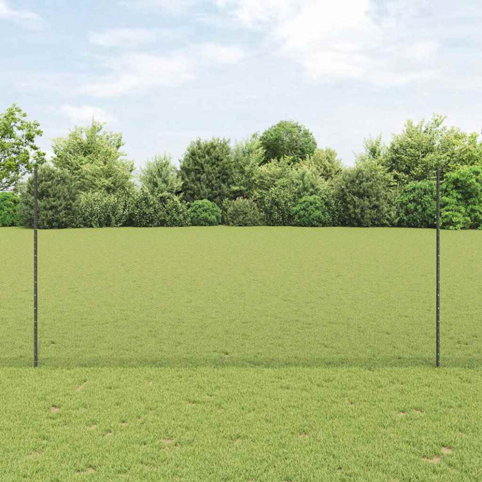 Vidaxl Welded Wire Fence 25 X 1.5 M (W X H) Pvc-Coated Steel Grey Mesh 8721158931160