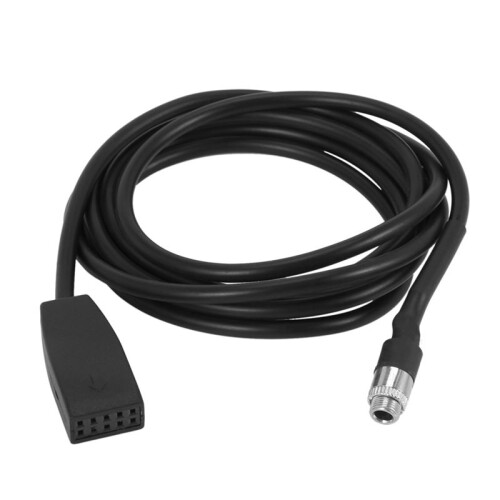 2X High Quality Black 10 Pin 3.5 mm Jack Socket Car USB AUX IN Adapter Cable for  E39 E53 BM54 X5 E46 2