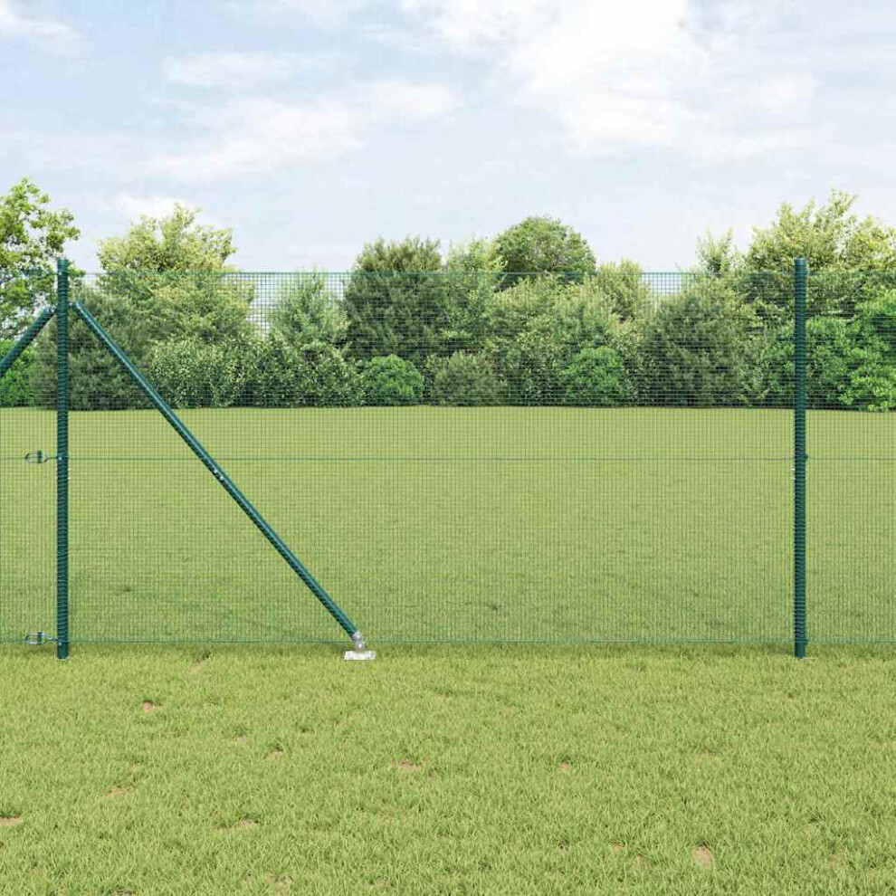 Vidaxl Welded Wire Fence With Spikes 10 X 1.2 M Pvc-Coated Steel Green 8721158272126