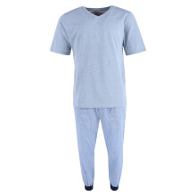 Ten West Apparel Men's V-Neck Top With Plaid Jogger Lounge Set