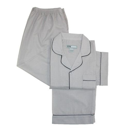 Ten West Apparel Men's Short Sleeve Long Leg Solid Pyjama Set