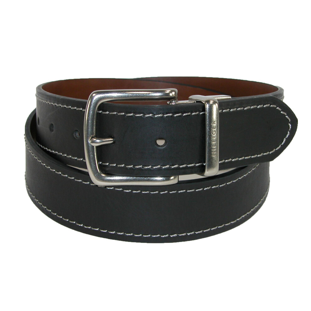 Tommy Hilfiger Men's Reversible Belt With Contrast Stitch