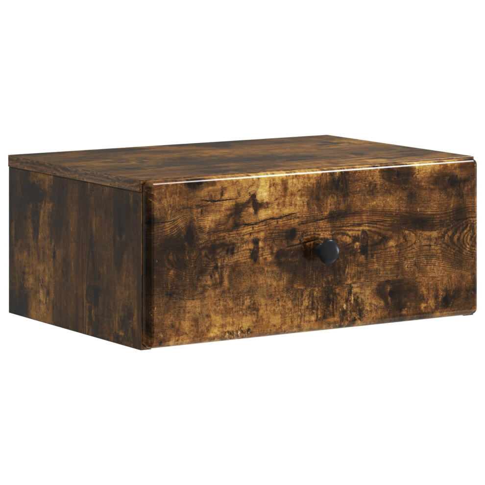 Vidaxl Wall-Mounted Bedside Cabinet Smoked Oak 49 X 34.5 X 20 Cm