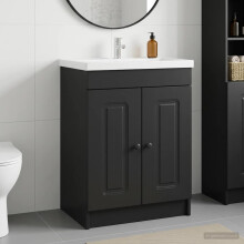 vidaXL Bathroom under Sink Cabinet Black 56 x 37.5 x 81 cm