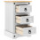 VidaXL vidaXL Bedside Table Corona White 35 x 32.5 x 58 cm Solid Pine Wood 5