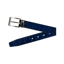 CTM Big & Tall Leather Croc Print Dress Belt with Clamp On Buckle