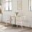 VidaXL vidaXL Dining Chair 2 pcs White and Brown Solid Rubber Wood 5