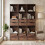 Homcom HOMCOM Bookcase with Drawers Adjustable Shelf 158 cm Rustic Brown 9