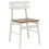 VidaXL vidaXL Dining Chair 2 pcs White and Natural Solid Rubber Wood 5