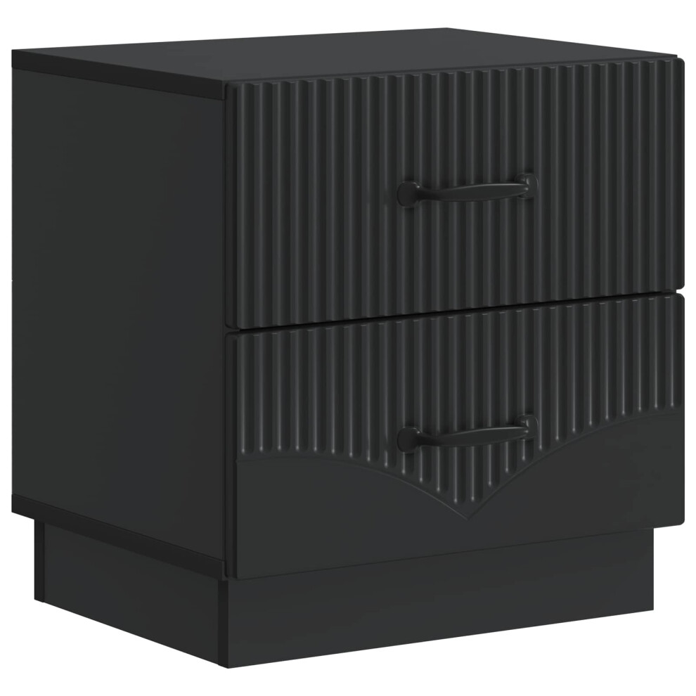 Vidaxl Bedside Cabinet Black 43 X 34.5 X 44.5 Cm Engineered Wood