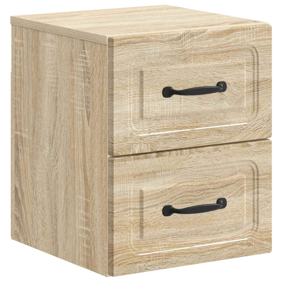 Vidaxl Wall-Mounted Bedside Cabinet Sonoma Oak 34.5 X 33 X 40 Cm