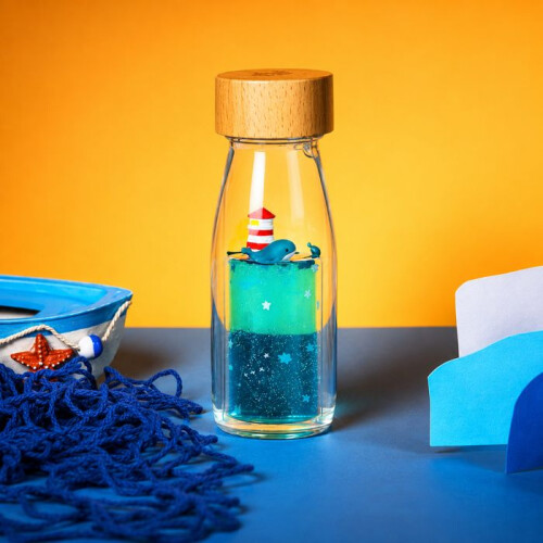 Petit Boum | Sensorische fles move Walvis - Blauw - 14 x 4 cm 1