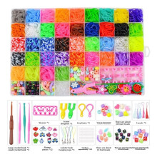 54 Grid Rainbow Rubber Band Hand Braider for Bracelet Making Kit DIY Arts Crafts Gift for Kids Girls Boys