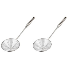 2X Spider Sieb Skimmer Schöpflöffel Rostfreier Stahl Metall Braten Korb mit Langem Griff Großen Löffel