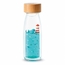 Petit Boum | Sensorische fles move Walvis - Blauw - 14 x 4 cm