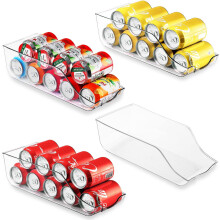 Can Beverage Organizer 4-Pack Transparent 34x15x10 cm — drink organizer, can organizers, set of 4, transparent containers, for fridge and pantry