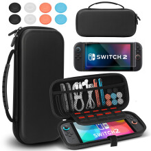 Protective Case for Nintendo Switch 2 Travel Bag 10 Game Slots Black — nintendo switch 2 case, travel pouch switch 2, switch 2 game bag