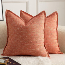 Federe per Cuscini Decorativi Vintage in Lino Rosse 65x65 cm 2 pz — federe boho, tessili rustici, cuscini farmhouse