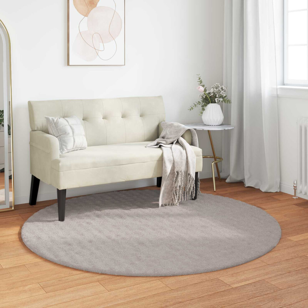 Vidaxl Area Rugs Round Sirolo Sand Ø 200 Cm Polyester