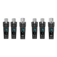 2X UHF Wireless Microphone System Adapter XLR Transmitter and Receiver for Dynamic Microphone Guitar Audio Mixer