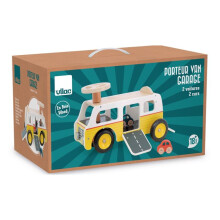 Transportador de madeira - VILAC - 1059 - Transforma-se em garagem - Entregue com 2 carros - 18 meses+