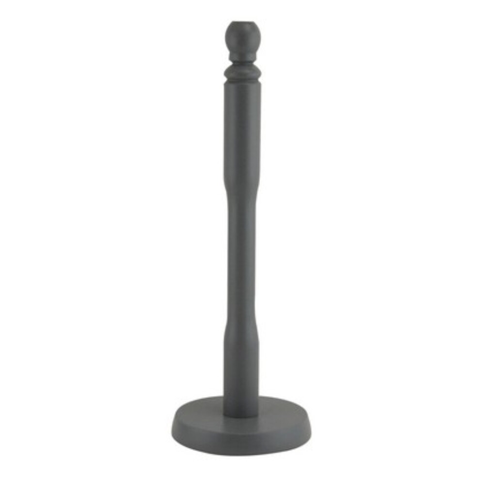 Kitchen Roll Holder Grey Wooden Paper Towel Pole Storage Stand Rack Dispenser - Image 2
