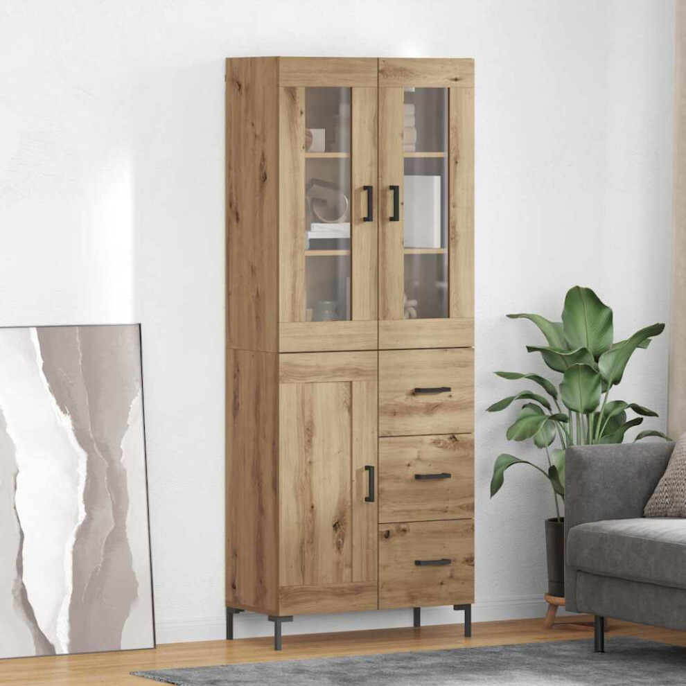 Vidaxl Highboard With Drawer 2 Pcs Artisan Oak Engineered Wood