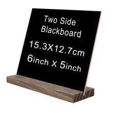 4St Creatief Zwart Schrijfbord Van Bamboe Met Stevige Houder