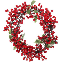 1Stk Künstlicher Rattan Anhänger Rot Für Festliche Weihnachtsdeko