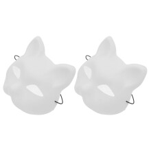 2 Stuks Kunststof Masker Diy Ongeverfd Voor Cosplay En Feest