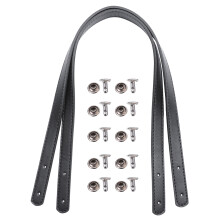 2Set PU Lederen Handvatten Vervangriemen Zwart Voor Tas DIY Accessoire
