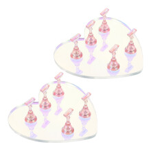 2Sets Compacte Acryl Nagelhouder Roze Voor Nageltraining En DIY