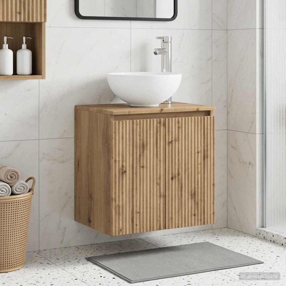 Vidaxl Wall-Mounted Sink Vanity Artisan Oak 49.5 X 41 X 64.5 Cm