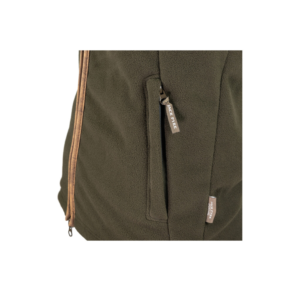 Jack Pyke Mens Countryman Thermal Fleece Gilet Pheasant Motif Dark Olive Small