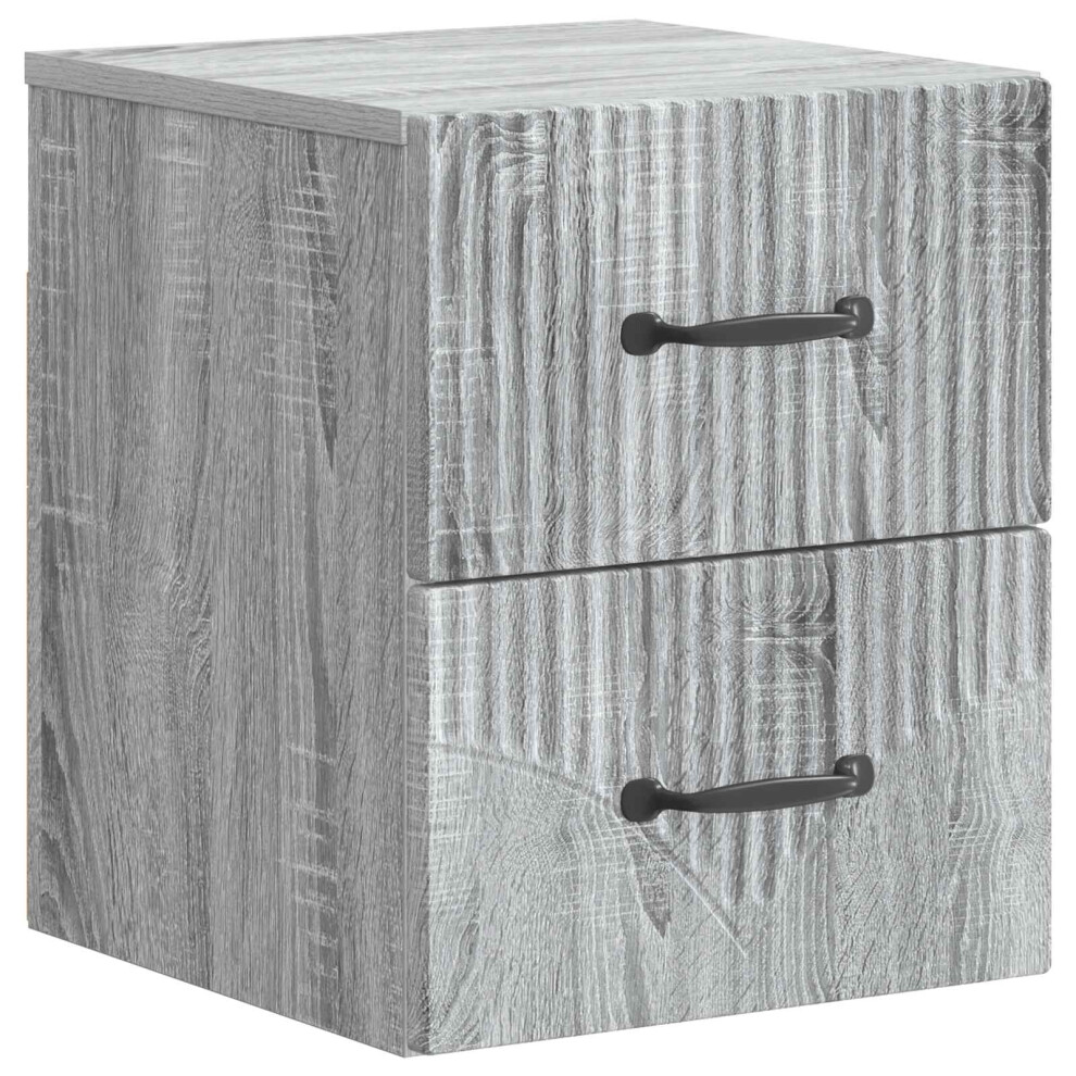 Vidaxl Wall-Mounted Bedside Cabinet Grey Sonoma 34.5 X 33 X 40 Cm