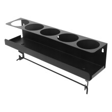 1Set Zwarte Muurplank Met Toiletpapierhouder En Garage Organizer
