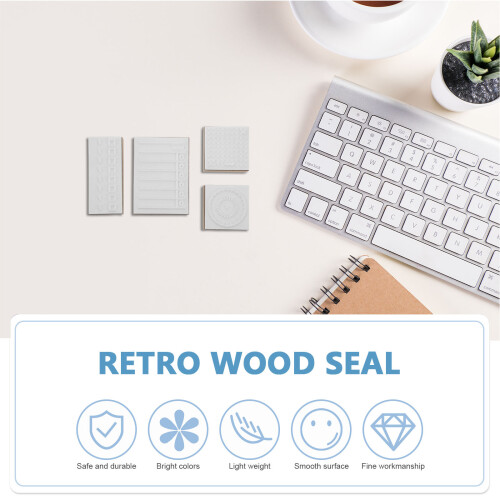 1Set Budget En Taken Stempels - Retro Planner Tools Wit Rubber 2