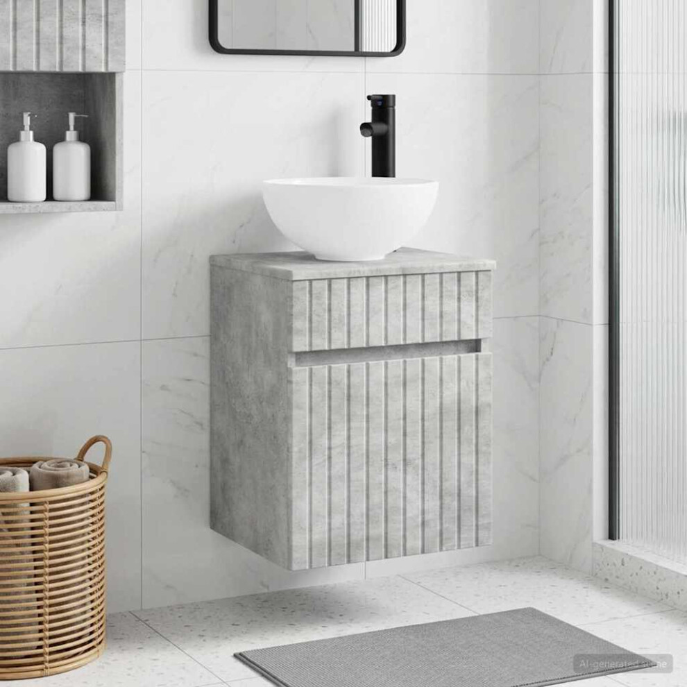 Vidaxl Wall-Mounted Sink Vanity Concrete Grey 39 X 41 X 64.5 Cm