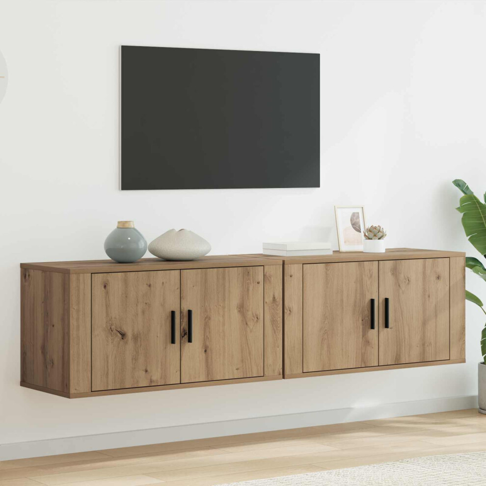 Vidaxl Wall-Mounted Tv Cabinet Set 2 Pcs Artisan Oak 80 X 34.5 X 40 Cm