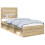 VidaXL vidaXL Bed Frame with Headboard Sonoma Oak 75 x 190 cm Solid Pine Wood 4