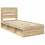 VidaXL vidaXL Bed Frame with Headboard Sonoma Oak 75 x 190 cm Solid Pine Wood 5