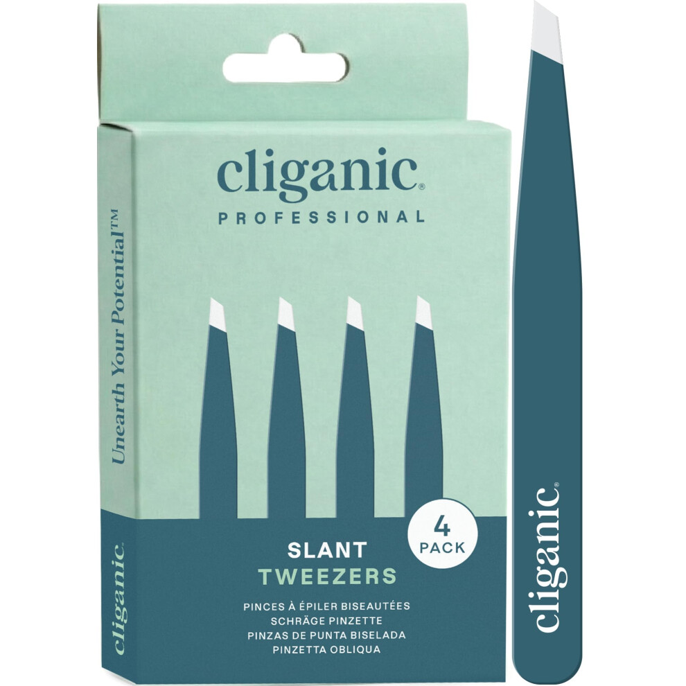 Cliganic Professional Eyebrow Tweezers Slant Tip - Precision For Men