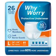 WhyWorry Incontinence Pants for Women and Men, Disposable Adult Pull