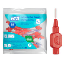 TePe Interdental Brush, Extra Soft, Red, 0.5mm/ISO 2, 20pcs,