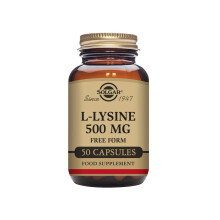 Solgar L-Lysine 500mg Vegetable Capsules - Pack of 50 - Essential