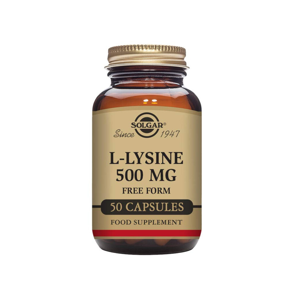 Solgar L-Lysine 500Mg Vegetable Capsules - Pack Of 50 - Essential