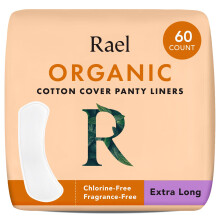 Rael Organic Cotton Cover Panty Liners for Women - Light Absorbency, Vegan, Crue