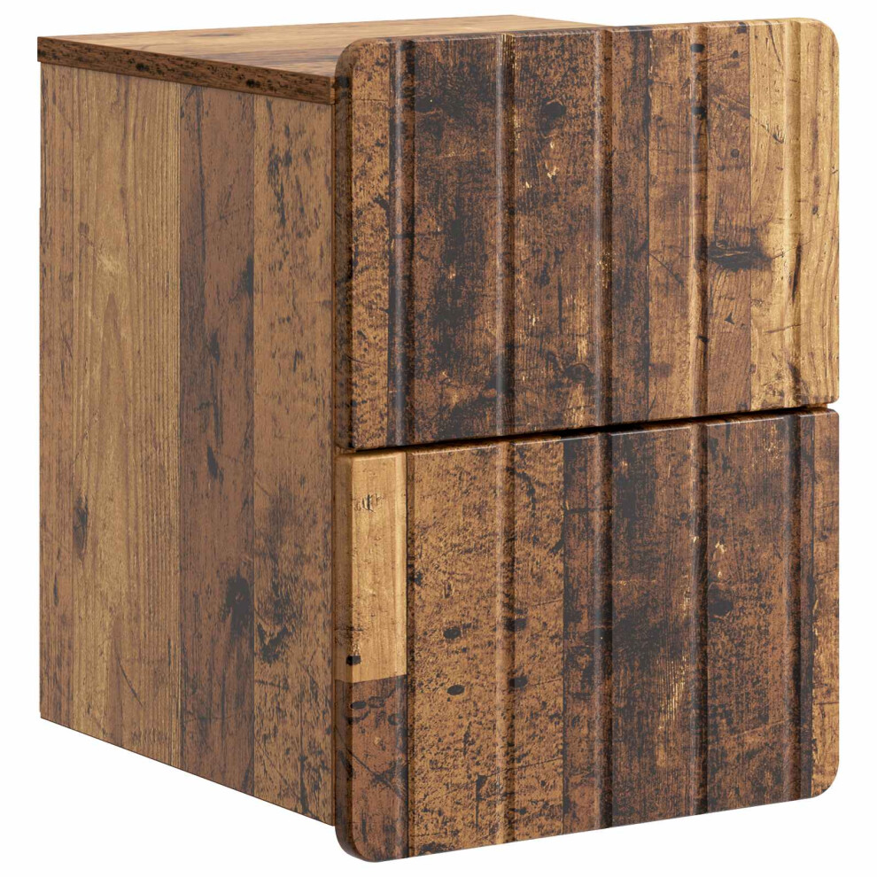 Vidaxl Wall-Mounted Bedside Cabinet Old Wood 33 X 34.5 X 43 Cm
